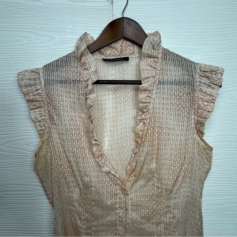 Ulla Johnson light pink silk blouse flawed - Picture 3 of 11